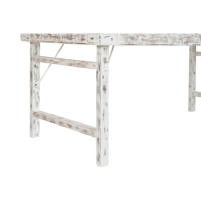 DKD Home Decor Mesa Comedor Plegable Vintage Blanco 90 x 76 x 182 cm 5