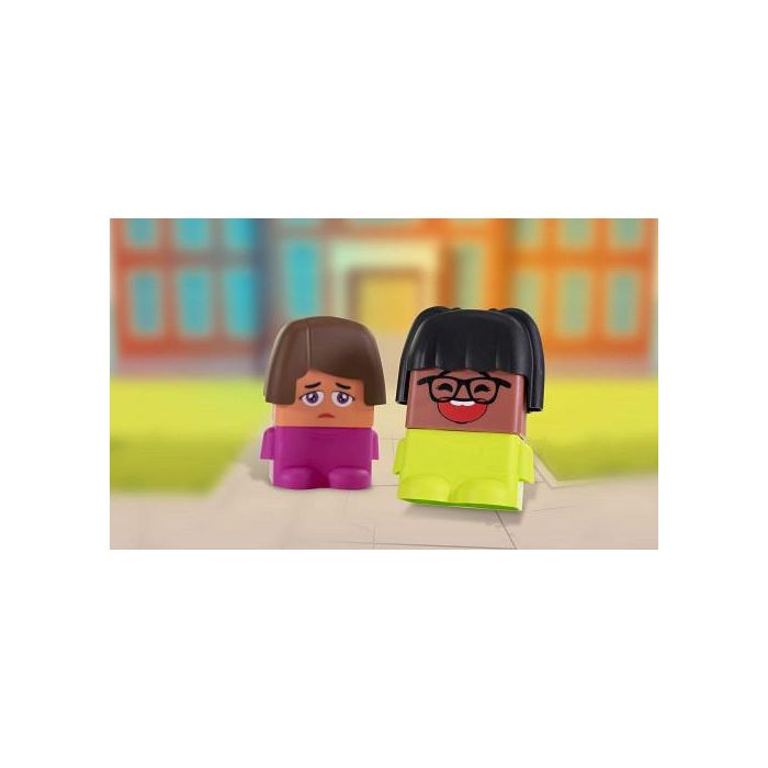 Miniland Juego Emotiblocks 32350 - Figuras para Aprender Emociones con 6 Personajes Intercambiables y Actividades 2
