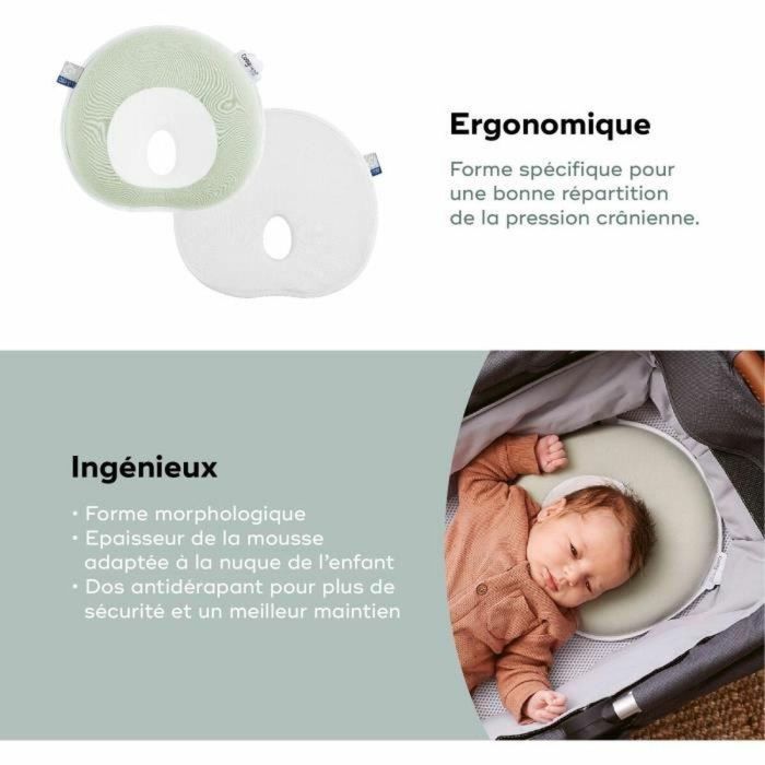 Reposacabezas para bebé - BABYMOOV - Cosyhead - Morfología del bebé - Algodón orgánico con certificación Oeko-Tex - Verde salvia fresco 2 Reposacabezas para bebé - BABYMOOV - Cosyhead - Morfología del bebé - Algodón orgánico con certificación Oeko-Tex - Verde salvia fresco 2