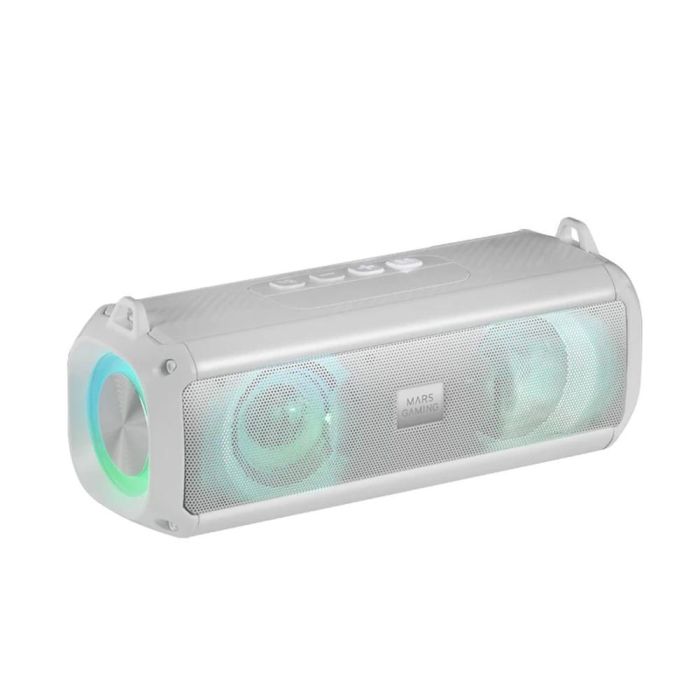 Mars Gaming MSB-XT Altavoz Portátil 2en1 Barra de Sonido Bluetooth 20W con RGB, 4 Drivers, 8h Autonomía Blanca
