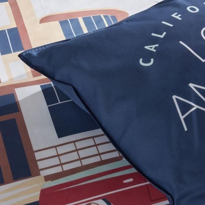 Juego de cama - HOY - JAVA - 2 personas - 240x220 cm - Algodón - Estampado Los Ángeles - Azul 3