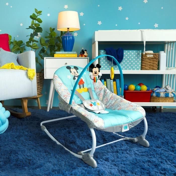 Bright Starts Transat Disney Baby Mickey - Evolutif - 61 x 86 x 71 cm - Azul - Nacimiento 1