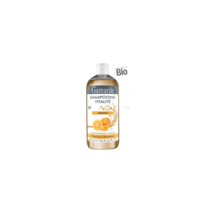 GAMARDE Champú Revitalizante con Aceite Esencial de Naranja Bio para Cabello Normal 500ml