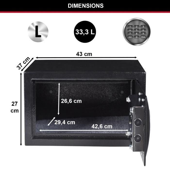 MASTER LOCK Safe con combinación electrónica programable - Negro y gris metalizado 4