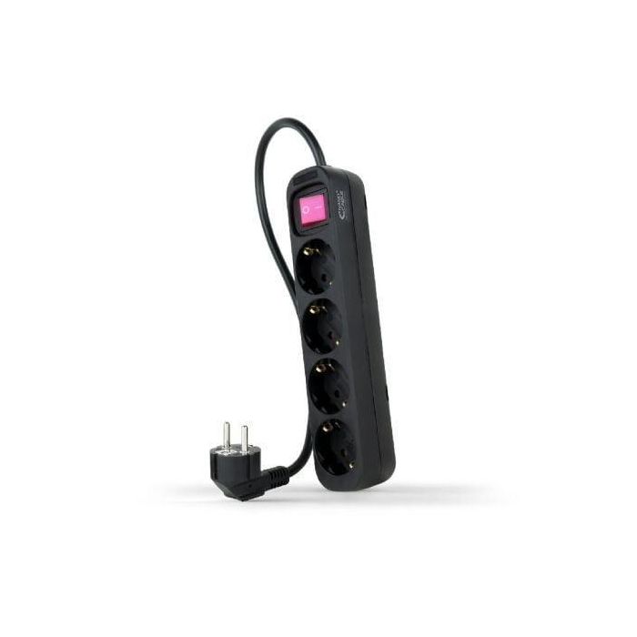 Nanocable 10.37.0004-BK Regleta de Enchufes con Interruptor, 4 Tomas con Tierra, Cable 1.4m, Protección Infantil, 3680W, Negro Nanocable 10.37.0004-BK Regleta de Enchufes con Interruptor, 4 Tomas con Tierra, Cable 1.4m, Protección Infantil, 3680W, Negro