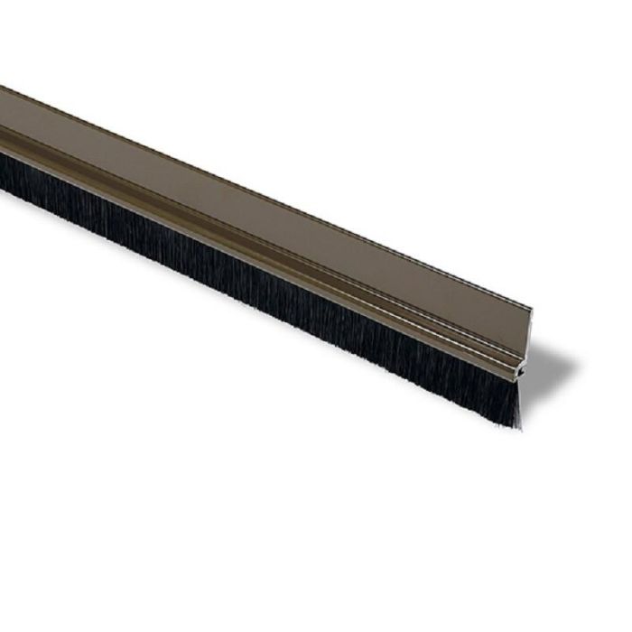 BRINOX Burlete Adhesivo de Pelo de Aluminio para Sobreponer 100 cm Marrón