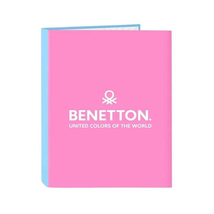 Carpeta de anillas Benetton Spring Rosa Azul cielo A4 26.5 x 33 x 4 cm Carpeta de anillas Benetton Spring Rosa Azul cielo A4 26.5 x 33 x 4 cm