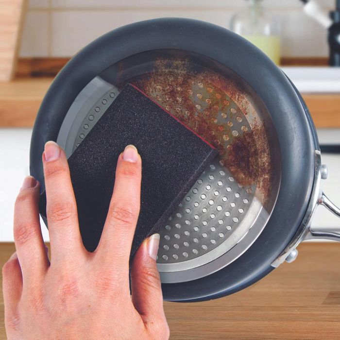 Je cherche une Idee Juego 2 Estropajos Mágicos Acero Inoxidable Antirayaduras Limpieza Ollas Sartenes 5