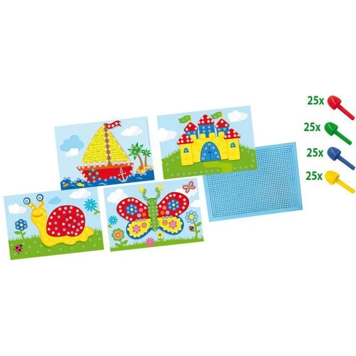 Ses Creative Tablero de Mosaico con Cartas para Niños Creativos y Divertidos 2