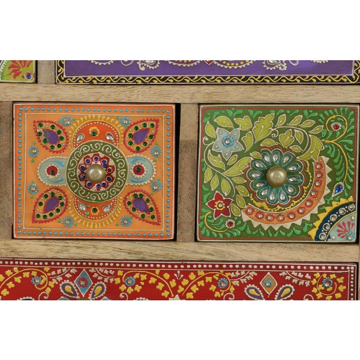 Giner y Colomer Mesita de Madera de Mango Pintada a Mano Multicolor con 9 Cajones 4