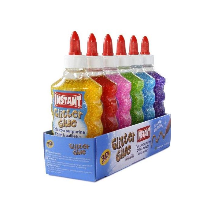 Cola Glitter Instant 180Ml (Surtido 6 Colores) 6 unidades