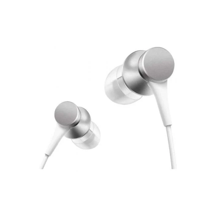 Xiaomi Mi In-Ear Headphones Basic - Auriculares intrauditivos, conector jack 3.5 mm, color plata, cable plano anti-enredos y resistente con Kevlar