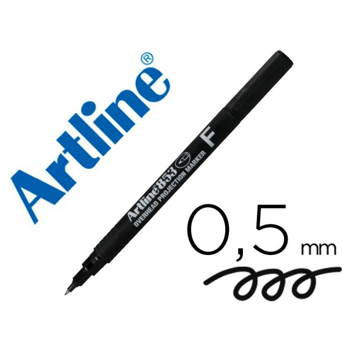 Rotulador Artline Retroproyeccion Punta Fibra Permanente Ek-853 Negro -Punta Redonda 0.5 mm 12 unidades