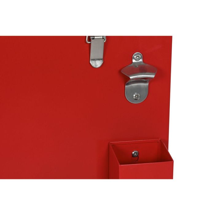 DKD Home Decor Nevera Rojo Negro Metal 71 x 62 x 85 cm