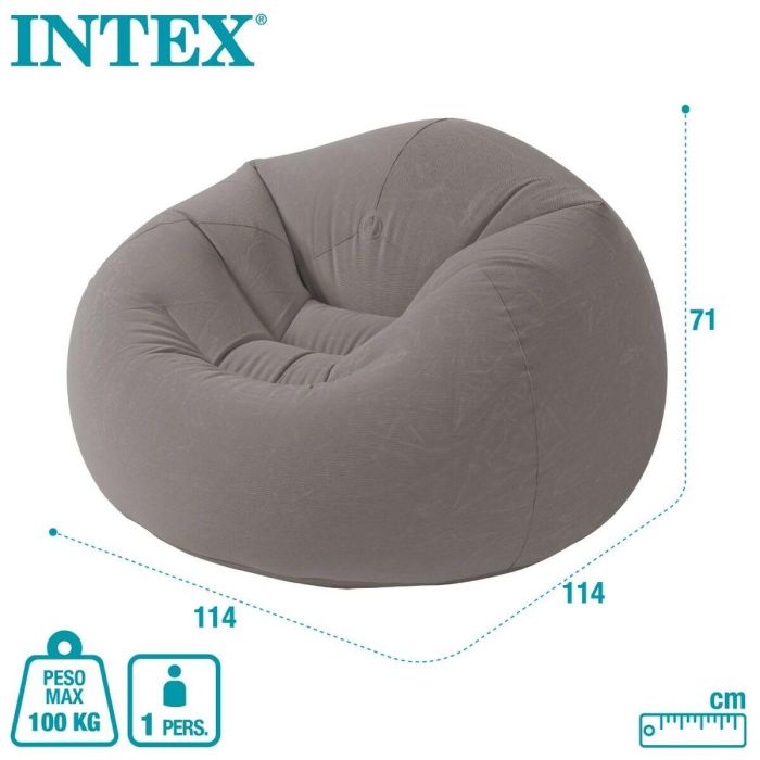 Sillón Hinchable Intex Gris 107 x 69 x 104 cm (6 Unidades) 2