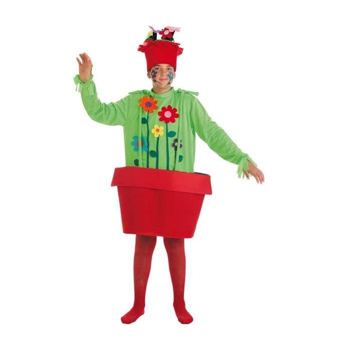 Creaciones Llopis Disfraz Infantil de Maceta para Niño con Gorro y Flores - Talla 5-7 Años Creaciones Llopis Disfraz Infantil de Maceta para Niño con Gorro y Flores - Talla 5-7 Años
