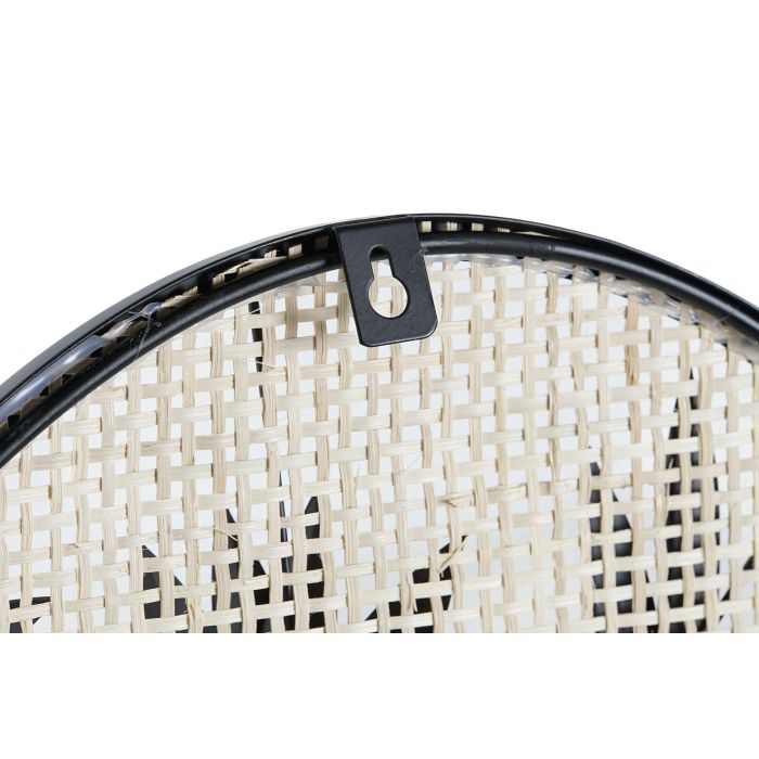 DKD Home Decor Decoracion Pared Oriental Negro Natural 30 x 40 x 2.5 cm 4 Unidades Hierro 3