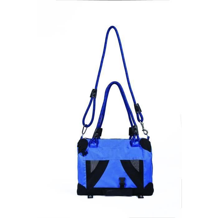 Bolsa de transporte - M PETS - REMIX 2 en 1 Azul - 41 x 28 x 28 cm - Plegable - Ligera - Arnés con cinturón 5