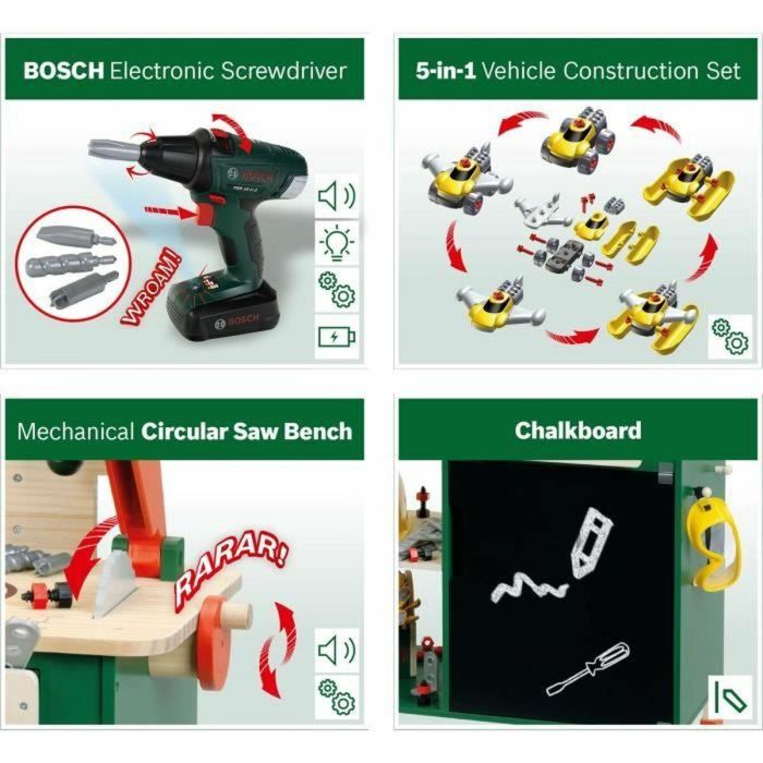 Klein 8734 Banco de trabajo grande de madera FSC con destornillador electrónico y caja de herramientas, a partir de 3 años 4 Klein 8734 Banco de trabajo grande de madera FSC con destornillador electrónico y caja de herramientas, a partir de 3 años 4