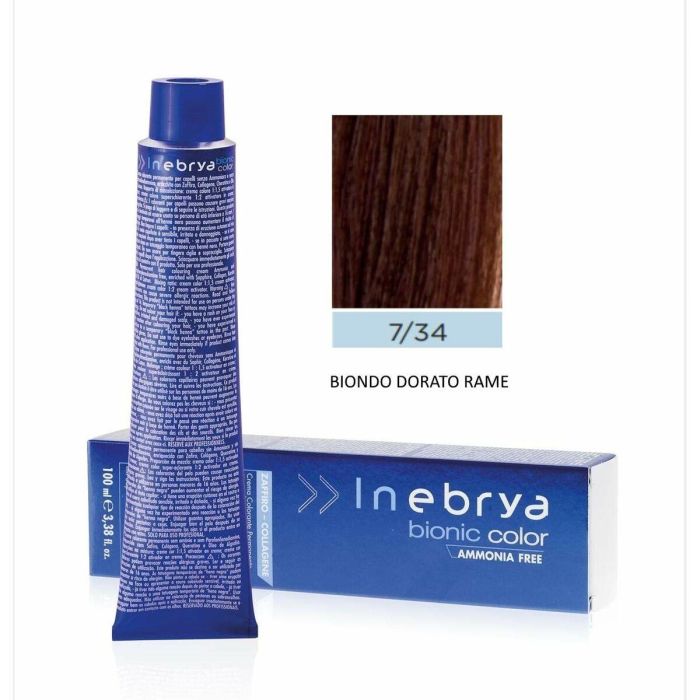 Tinte Permanente Inebrya Bionic Color Nº 7/34 Blonde Golden Copper 100 ml 1