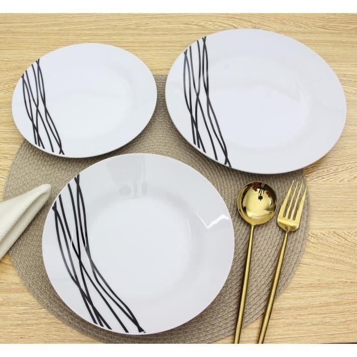 Servicio de porcelana ETNICA de 18 piezas - Blanco 1 Servicio de porcelana ETNICA de 18 piezas - Blanco 1