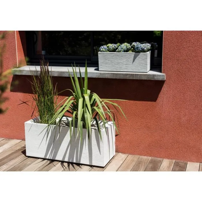 EDA PLASTIQUE Balconniere Graphit Up Maceta 25 L 59 x 19.5 x 22.8 cm Blanco Encalado 1