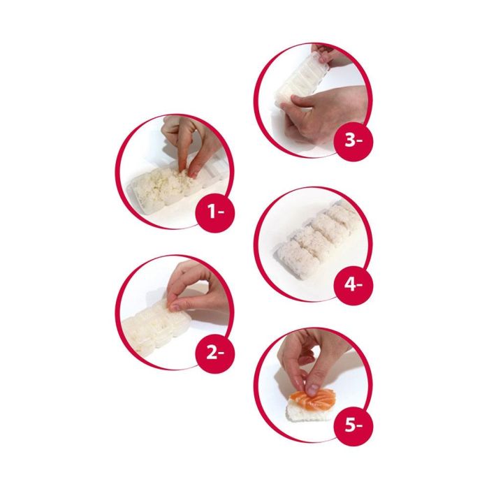 Cook Concept Molde para Niguiri Sushi para 5 Piezas Perfectas con Receta Incluida 4