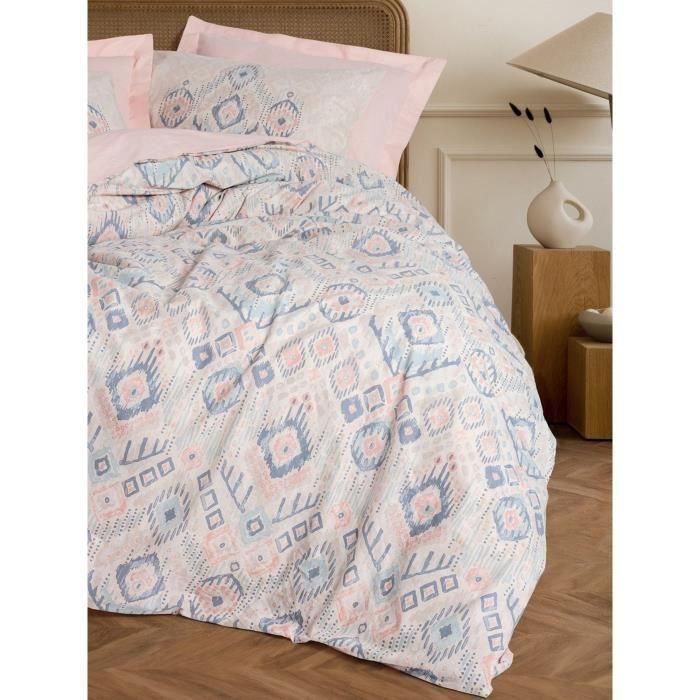 Juego de cama - 1 funda nórdica 220x240 cm + 2 fundas de almohada 60x60 cm - 100% algodón - Salmón 2 Juego de cama - 1 funda nórdica 220x240 cm + 2 fundas de almohada 60x60 cm - 100% algodón - Salmón 2