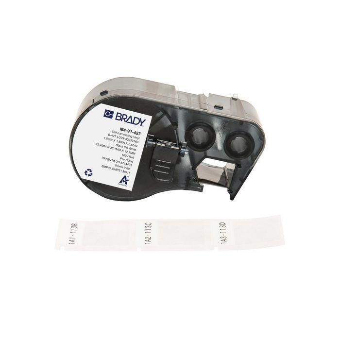 Brady B-427 Vinilo Autolaminable para Cables, 25.4 x 38.1mm, Blanco, 180 Unidades, Resistente a Abrasión e Intemperie 0 Brady B-427 Vinilo Autolaminable para Cables, 25.4 x 38.1mm, Blanco, 180 Unidades, Resistente a Abrasión e Intemperie 0