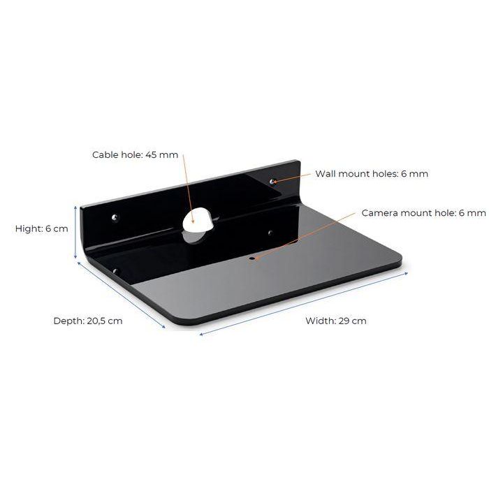 Vivolink VLCAMSCREW Estante Profesional de Acrílico 8mm para Cámaras PTZ y Equipos AV, 290x205mm, Montaje en Pared 3 Vivolink VLCAMSCREW Estante Profesional de Acrílico 8mm para Cámaras PTZ y Equipos AV, 290x205mm, Montaje en Pared 3