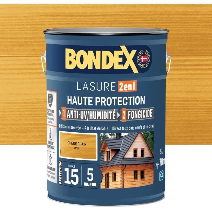 Tinte de alta protección 2 en 1 - Roble claro satinado - BONDEX - 5 L Tinte de alta protección 2 en 1 - Roble claro satinado - BONDEX - 5 L