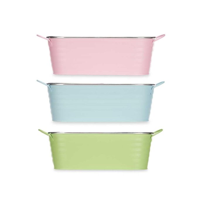 Macetero Ovalado Zig Zag Filo Plata Ibergarden 32.5x10x12 cm - Metal, Colores Surtidos (24 Unidades) 1 Macetero Ovalado Zig Zag Filo Plata Ibergarden 32.5x10x12 cm - Metal, Colores Surtidos (24 Unidades) 1