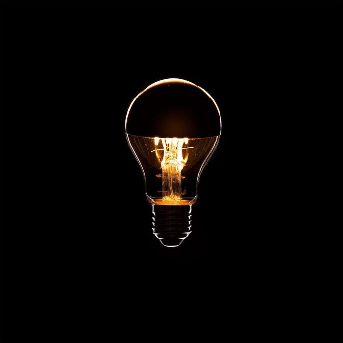Bombilla LED E27 4W  273Lm 2000ºK Filamento A6 Reflector Oro 40.000H [WR-A60-GOLDEN-4W-WW 1