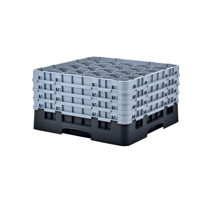 CAMBRO - 25S900-110 - Cesta de lavado 25 comp. 4 alturas- 8,7 cm Ø máx. - alt. máx. 24,1 cm - 50 x 50 x 26,7 cm - Negro