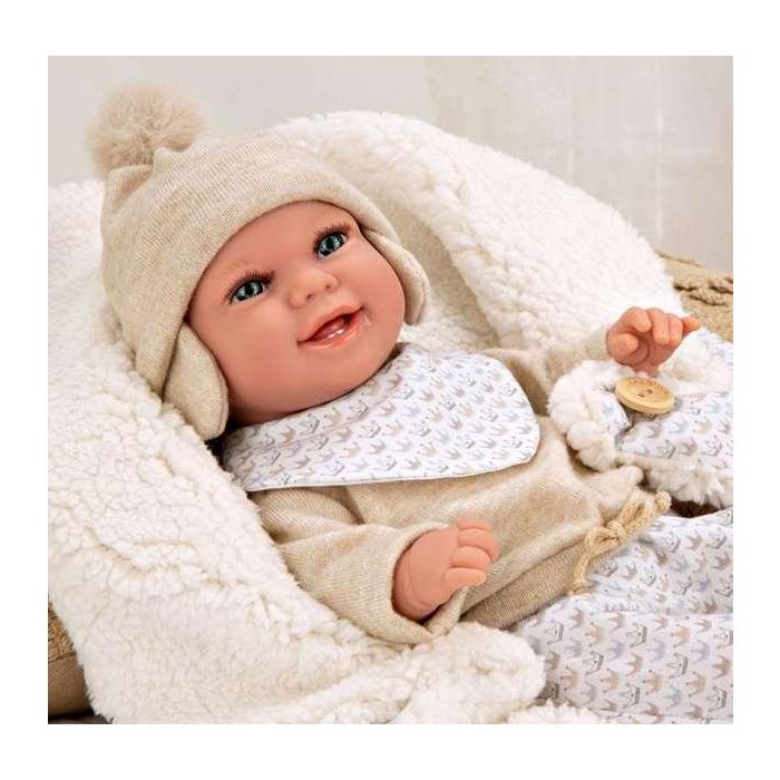 Muñeca elegance 35 cm babyto beige c/manta (muñeco de peso) 3