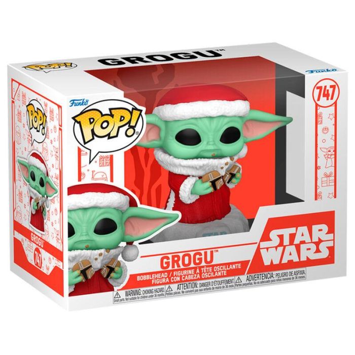 FUNKO Figura POP Star Wars Grogu with Christmas Cookie - The Child Vinilo 9cm