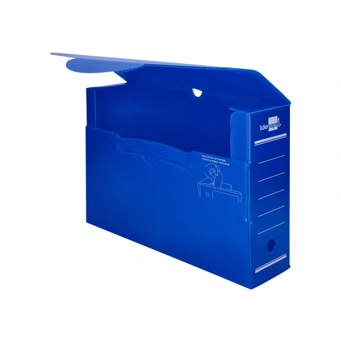 Liderpapel Caja archivo definitivo plástico azul 360x100x260 mm 3