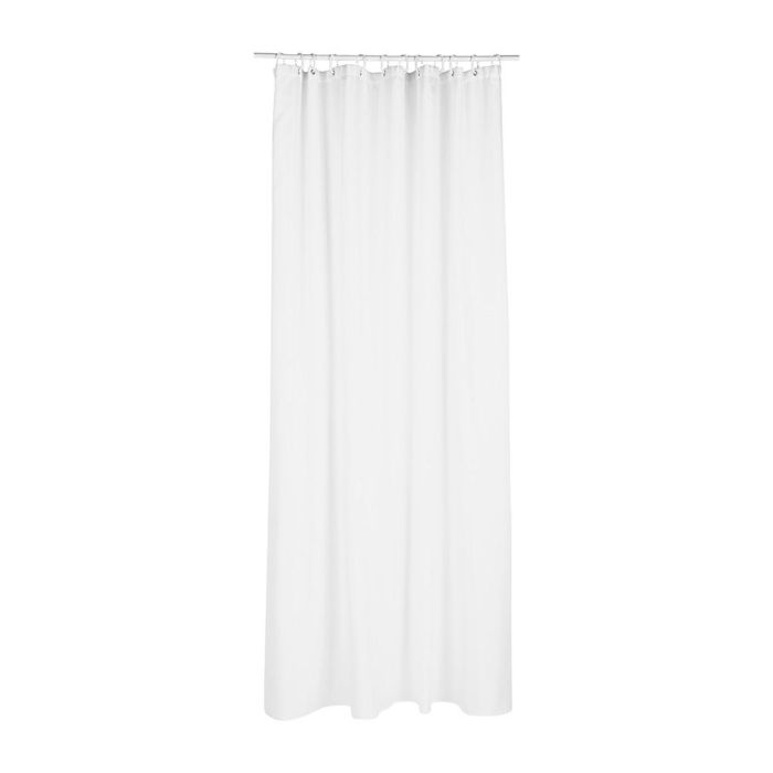 5Five Cortina de baño polyester blanca 180 x 200 cm con anillas