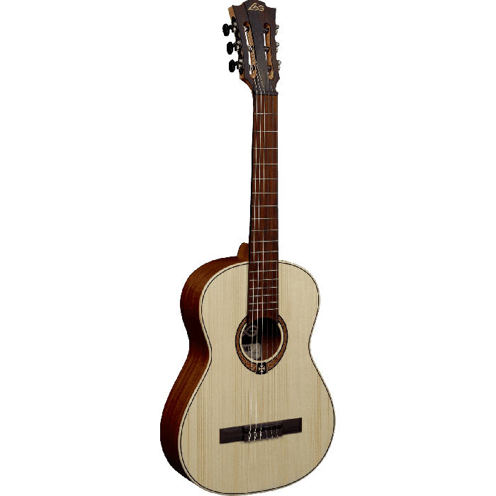 LAG Guitarra Clásica Occitania 70 - 4/4 Guitarra Clásica de Abeto Engelmann Macizo y Caoba, Acabado Satinado Natural 1