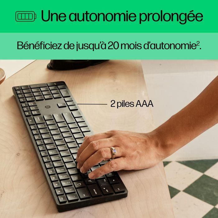 HP 450 Teclado Inalámbrico Programable con 20+ Teclas Personalizables, Materiales Sostenibles y Fácil Limpieza 13