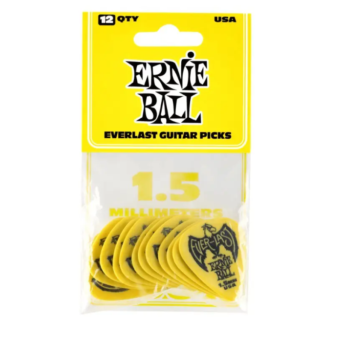 Ernieball Bolsa De Púas Everlast Amarilla 1,5 Mm - 12 Unidades 1