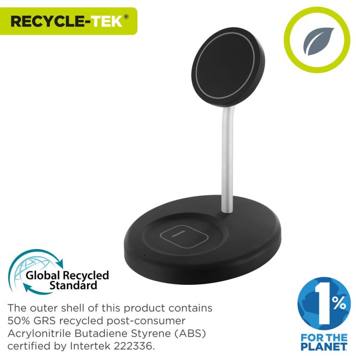 muvit for change cargador 2 en 1 soporte magsafe+iWatch/Airpod negro 10