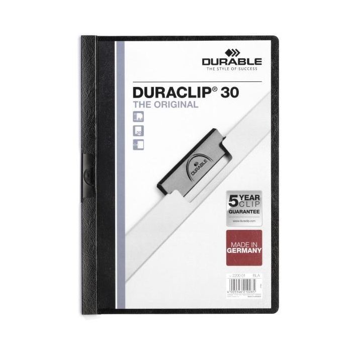 Durable Carpeta Dossier Pinza Duraclip 30 Negro A4 -25U- Durable Carpeta Dossier Pinza Duraclip 30 Negro A4 -25U-