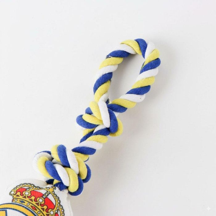 Cerdá Juguete de Cuerda para Perro | Licencia Oficial Real Madrid | Accesorios para Mascotas | Ideal para Masticar y Jugar | Blanco | 15x33x10 cm 3