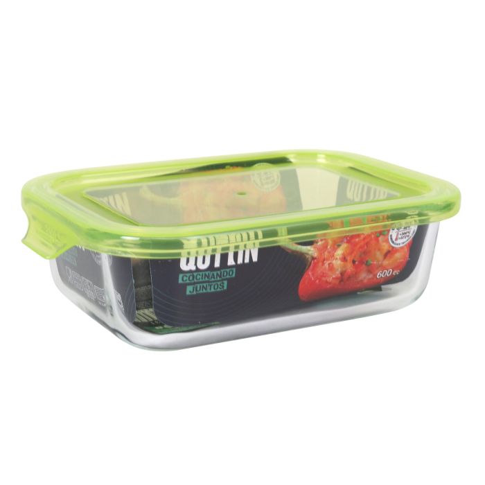 Fiambrera rectangular con tapa verde 17.5x13 cm Quttin (6 Unidades) 4 Fiambrera rectangular con tapa verde 17.5x13 cm Quttin (6 Unidades) 4