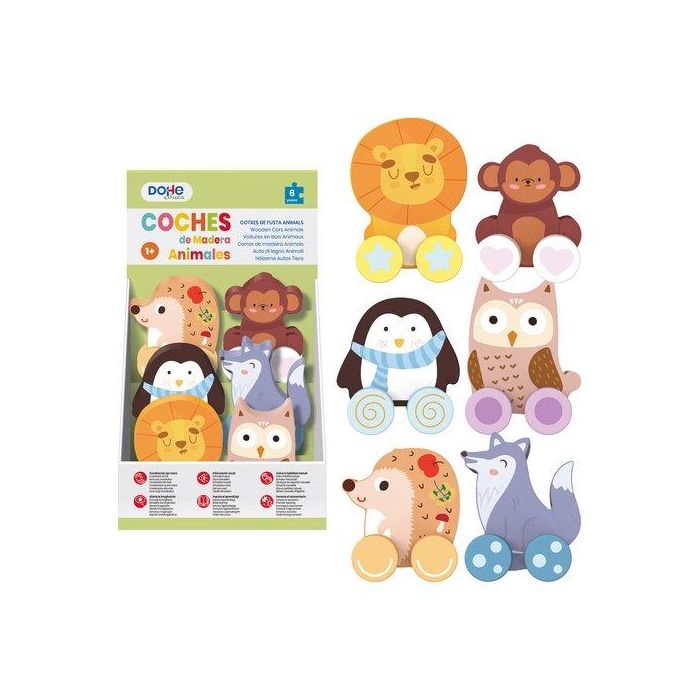 Juego Dohe Educa Arrastre Animales Madera Expositor 6