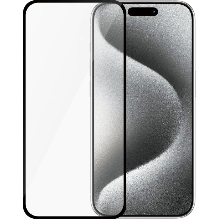 PanzerGlass Protector de Pantalla SAFE. by para Apple iPhone 15 Pro, Ultra-Wide Fit, Anti-rayones, Anti-golpes, Transparente