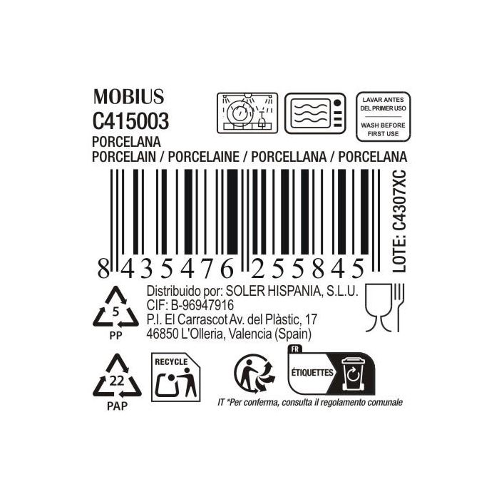 La Mediterranea Plato Hondo Colección Mobius 21 cm (18 Unidades) 2 La Mediterranea Plato Hondo Colección Mobius 21 cm (18 Unidades) 2