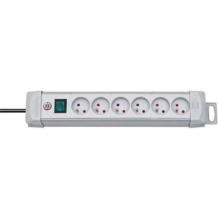 Brennenstuhl Premium Plus Bloc Multiprise Gris 6 Sockets 3m con interruptor Brennenstuhl Premium Plus Bloc Multiprise Gris 6 Sockets 3m con interruptor