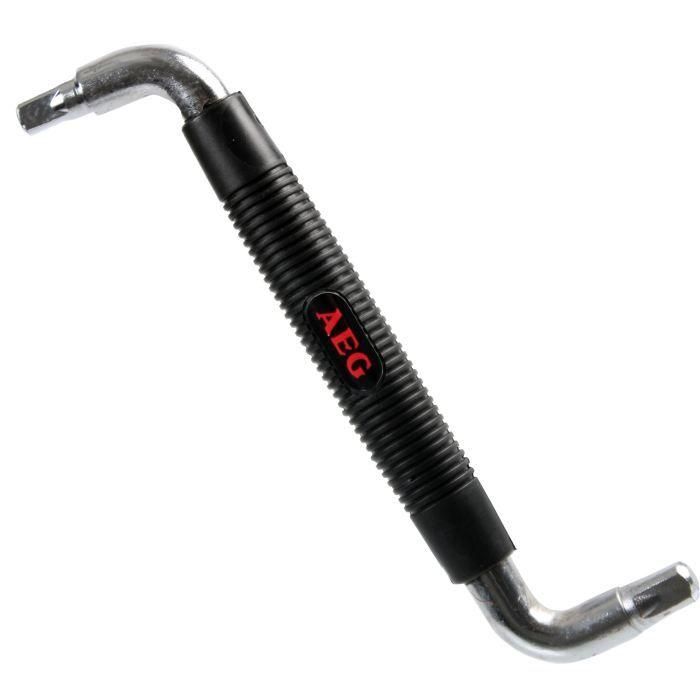 Aeg Llave de Drenaje Doble Cuadrada 8-10mm con Mango Ergonómico de Goma Antideslizante